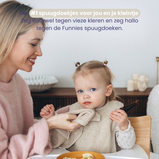 Funnies Spuugdoekjes 10-Pack Blauw - Set van 10 Zachte Spuugdoeken, Monddoekjes, Kwijldoekjes - 30x30 cm - 100% Katoenen Badstof - Absorberend, Sneldrogend en Zacht - Wasmachinebestendig - Perfect voor Gevoelige Babyhuid bij Voeden en Kwijlen van Funnies. — afbeelding 2
