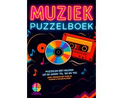 Muziekpuzzelboek 70’s 80’s 90’s – Puzzelboek met Popquiz, Muziek Trivia & Quizvragen | Cadeau of geschenk voor muziekliefhebbers