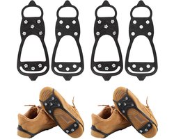 Anti-slip Ijsgrijpen - 2 paar anti-slip klauwen spike ice traction spalken walking traction spalken duurzame sneeuw en ijs grip schoenen, laarzen met 8 stalen spike ijs klauwen（40-46）