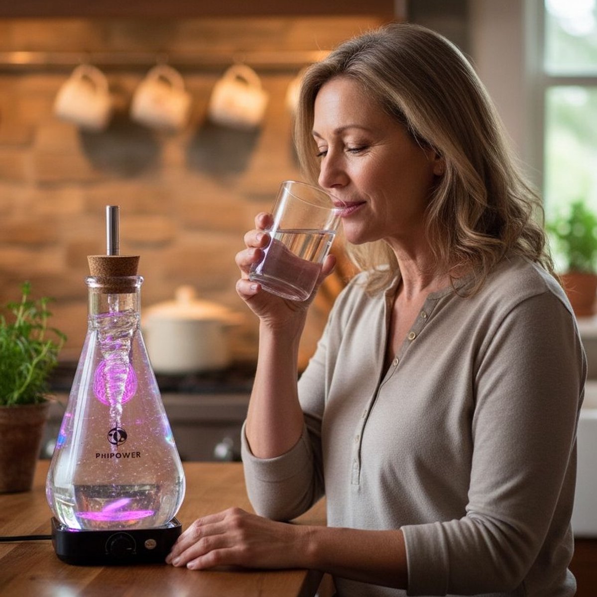 Vitaal Water Maker | 2 liter | Voor Gevitaliseerd en Gestructureerd Water | Phipower