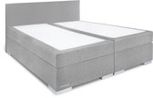 Beddenleeuw Boxspring Bed Sara - 160x220 - Incl. Pocketmatras + Hoofdbord - Zilvergrijs