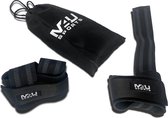 M4U Sports Wrist straps- Lifting grips met anti-slip strap- Padded neopreen lifting straps - Lifting belt- Wrist wraps- Halterriemen- Krachttraining- Bodybuilding- Deadlift- Zwart-