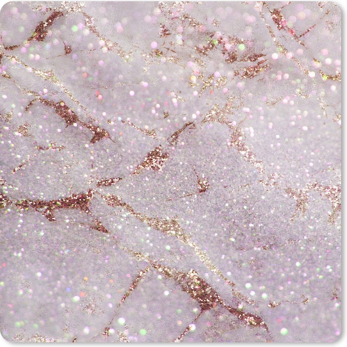 Muismat 30x30 cm - Mousepad Marmer - Paars - Glitter - Muismatten