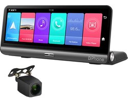 DrPhone DC10 Smart Dashcam 8 inch Full Touch IPS-scherm - 4G - Achteruitrijcamera - Android 8.1 met WiFi/GPS/Navi/ADAS/Dual Lens/1080P/180 Graden Vouwbaar - Parkeerstand camera