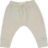 Lodger Baby Broek maat 56 - Jogger - 100% Katoen - Hydrofiel - Perfecte Pasvorm - Elastische Taille - Oeko-Tex - 0-2M - Beige