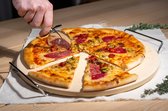 Mama Mia - Pizzasteen - Met Houder en Pizzaschep - Cordieriet