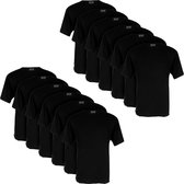 Paulo Vici Basics T-shirt heren - 12-pack - Zwart - Ronde hals