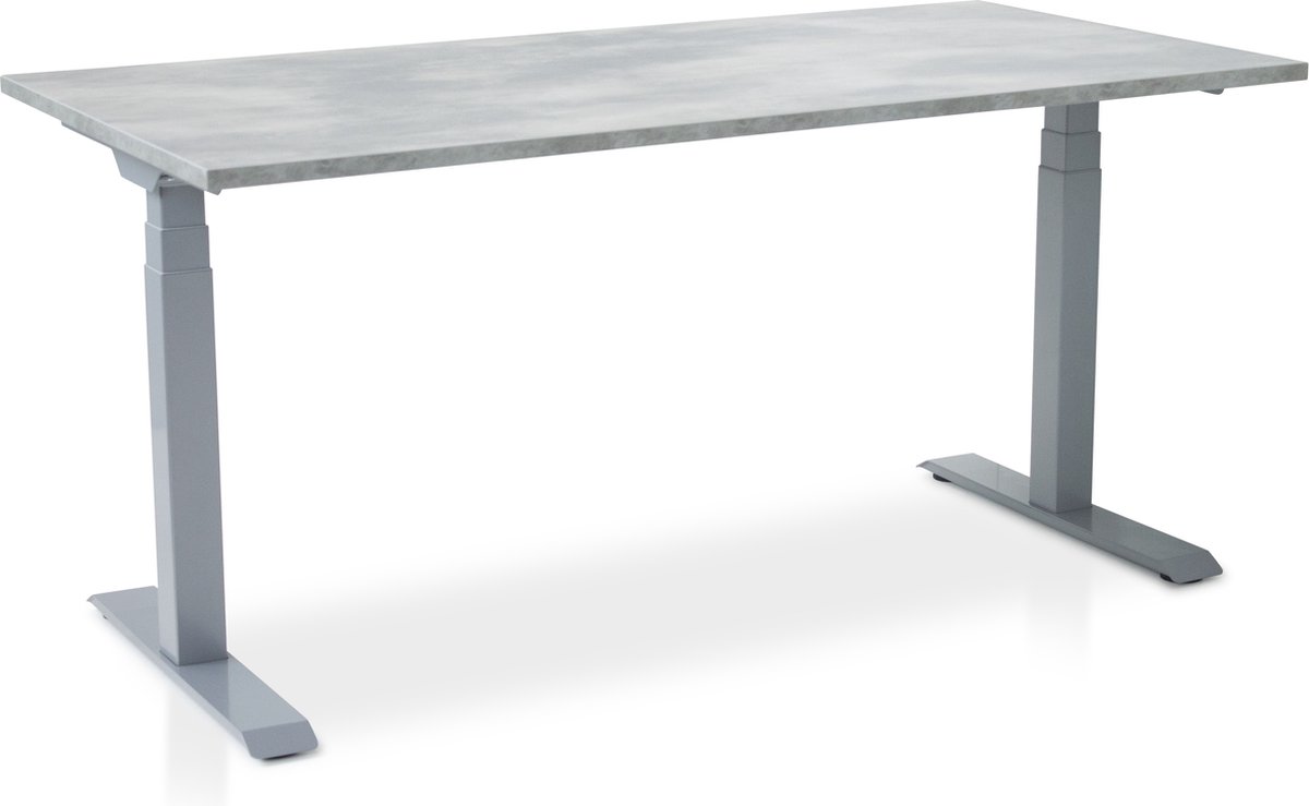 Zit-sta bureau elektrisch verstelbaar - MRC PRO-L 2.0 NEN-EN 527 | 180 x 80 cm | frame aluminium - blad betonlook | memory functie met 4 standen | 150kg draagvermogen