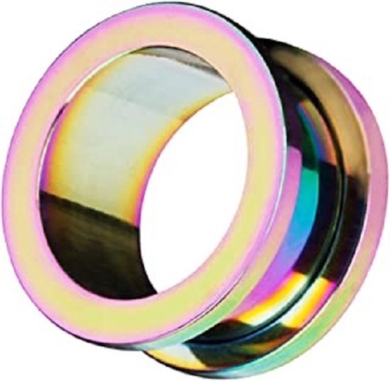 Tunnel de chair Rainbow en-ciel en acier chirurgical 5 mm RH-Jewelry