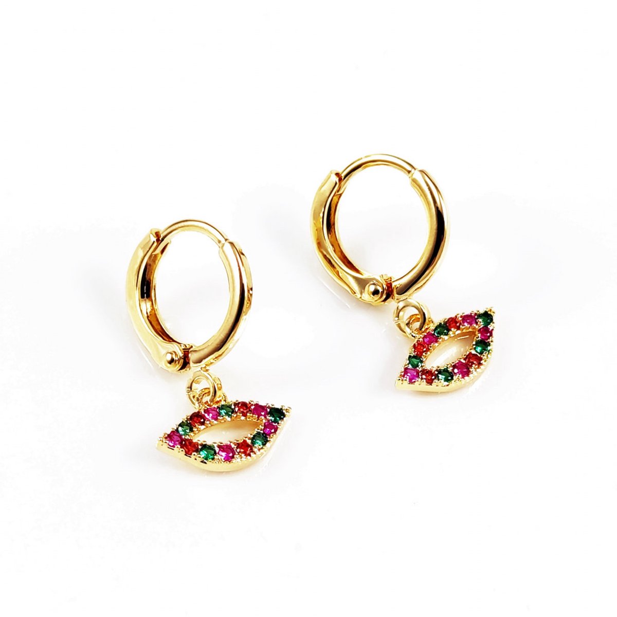Dottilove Ø12mm Sweet Kiss Oorbellen Dames - Oorringen - Gold Plated