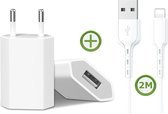 Oplader Kabel 2 Meter met USB Stekker - Geschikt voorApple iPhone met Lightning Poort