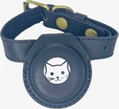 Locus Amicus Kattenhalsband Huisdieren Locator Tracker - Katten Halsband Verstelbaar - Airtag - Echt Leer - Halsband voor Katten inclusief GPS Tracker - Kleur Zwart