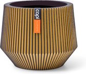 Capi Europe - Vaas cilinder geo Groove - 16x13 - Goud - Bloempot voor binnen - BGVGB333