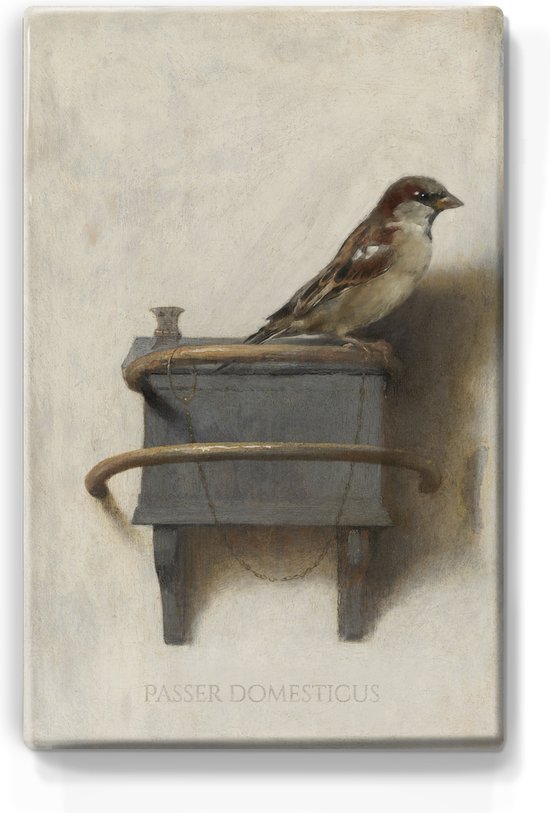 Huismus - Handgelakt - 19,5 x 30 cm - Niet van echt te onderscheiden schilderijtje op hout - Mooier dan een print op canvas - Laqueprint.