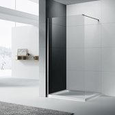Inloopdouche 80×200 cm Chroom met 8 mm veiligheidsglas en nano anti kalk Keikur