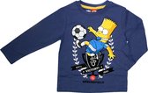 The Simpsons Jongens Longsleeve - Blauw - T-shirt met lange mouwen - Bart Simpson met voetbal - Maat 104