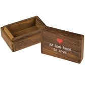 Boîte à bijoux en bois - Tout ce dont vous avez besoin c'est de l'amour - boîte à bagues - Saint Valentin - proposition - mariage - adulte - enfant - fille - mariage - boîte à bagues - couvercle