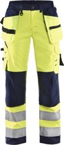 Blaklader Dames Softshell werkbroek High Vis 7167-2517 - High Vis Geel/Marineblauw - D25