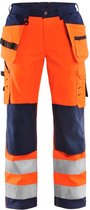 Blaklader Dames Softshell werkbroek High Vis 7167-2517 - High Vis Oranje/Marineblauw - D20