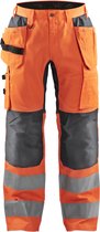 Blaklader Werkbroek met stretch High Vis 1552-1811 - High Vis Oranje/Medium Grijs - D100