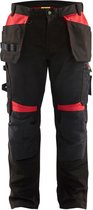 Blaklader Pantalon de travail avec poches à clous 1555-1860 - Zwart/ Rouge - D116