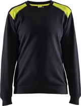 Blaklader Sweatshirt bi-colour Dames 3408-1158 - Zwart/High Vis Geel - XS
