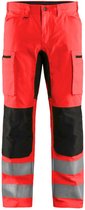 Blaklader High Vis broek met stretch 1585-1811 - High Vis Rood/Zwart - C64