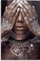 Glasschilderij Mensen Afrikaanse Vrouw 120x80 cm Plexiglas - Reinders