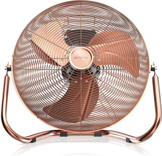 Brandson Retro Windmachine 120W - Chroom Staande Ventilator 45cm Met Traploos Kantelbare Kop