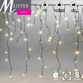 Meisterhome® ijsregen Kerstverlichting lichtgordijn - 8 meter ijspegel - 400 LED warm wit - met 8 Functies en Timer - ijspegelverlichting Buiten