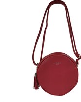 Flora & Co rond crossbody tasje met 2 ritsen rood