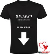 Alcohol test Heren  t-shirt | seks | ademtest | drank | pijpen |  Zwart
