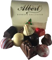 Chocolade - Bonbons - 500 gram - Zijden lint: "Voor jou, fijne feestdagen" - In cadeauverpakking