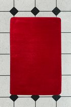 Nerge.be | Badmatten | Plush Red – 80x120 cm | Badkamerkleden en Matten Set | Badmatten voor Bad Antislip | Badkamermatten | Antislip Badmatten voor Bad. Antislip Douchematten | Ba