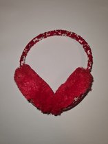 Oorwarmers - Dames - Maat S/M - Warme Oren - Rood Bloemen - Voor De Winter !