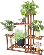 Wisfor bloemen trap hout plant trap binnen bloem plank 6 niveaus bloem stand bloem ladder plant plank buiten tuin plank 96x95x25cm