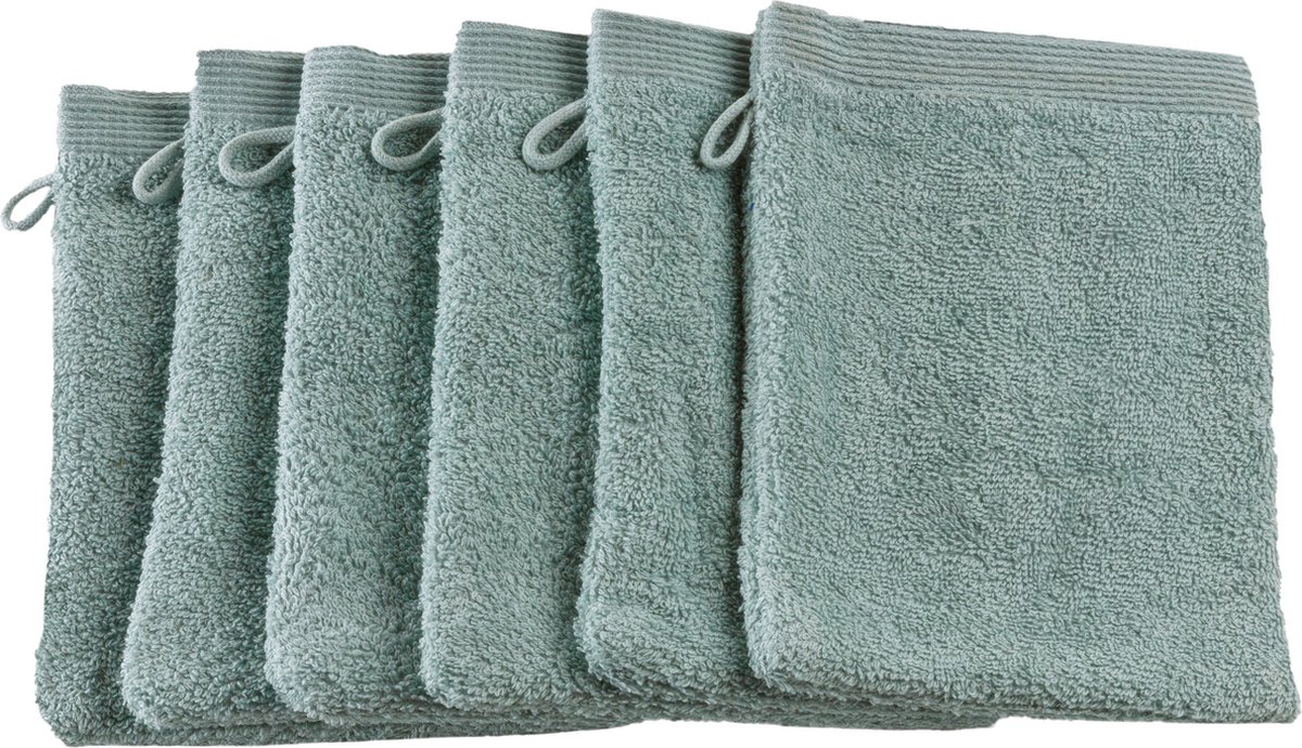 Casilin - Como - Set van 6 washandjes - Sea Green - Groen