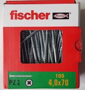 Fischer Power-Fast 4,0x70mm verzonken kop, TG PZ, 100 stuks