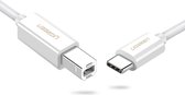 USB 2.0 C-B UGREEN Type-C naar Printer  US241 to 1m printer cable (white)