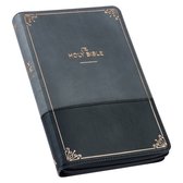 KJV Holy Bible Standard Size Faux Leather Red Letter Edition Thumb Index & Ribbon Marker, King James Version, Gray/Black, Zipper Closure