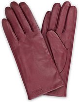 Navaris leren touchscreen handschoenen - 100% lederen handschoenen voor dames - Dameshandschoenen met kasjmier wollen voering - Maat L - Bordeaux