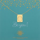 Heart to Get | Goudkleurige Kettingen | Initaal T | Letter ketting | Initialen ketting | Plaatje met initiaal en krans