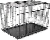 VADIGRAN Premium opvouwbare metalen kooi - 122 x 76 x 84 cm - Zwart - voor hond