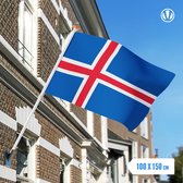 Vlag IJsland 100x150cm - Glanspoly