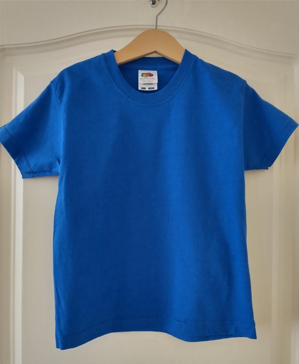 Jongens T-shirt effen blauw 98/104 | bol