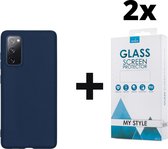 Siliconen Backcover Hoesje Samsung Galaxy S20 FE Blauw - 2x Gratis Screen Protector - Telefoonhoesje - Smartphonehoesje