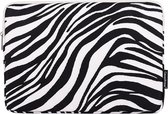 Canvas Artisan - Zebra patroon- Laptophoes voor Macbook Air/Pro / Acer / HP / Lenovo / ASUS - laptop hoes - notebook - sleeve - leer - zwart - wit - 15 inch
