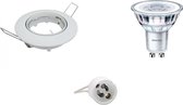 LED Spot Set - GU10 Fitting - Inbouw Rond - Glans Wit - Kantelbaar Ø82mm - Philips - CorePro 830 36D - 5W - Warm Wit 3000K - Dimbaar