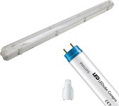 LED TL Armatuur met T8 Buis - Aigi Hari - 120cm Enkel - Philips - CorePro LEDtube EM 865 - 14.5W - Helder/Koud Wit 6500K | Vervangt 36W - BSE