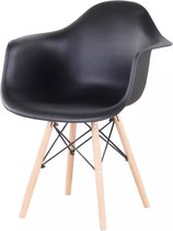 Eetkamerstoel zwart/hout 6 stuks